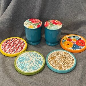 Pioneer Woman Coaster & Salt/Pepper Shaker Set-NWOT